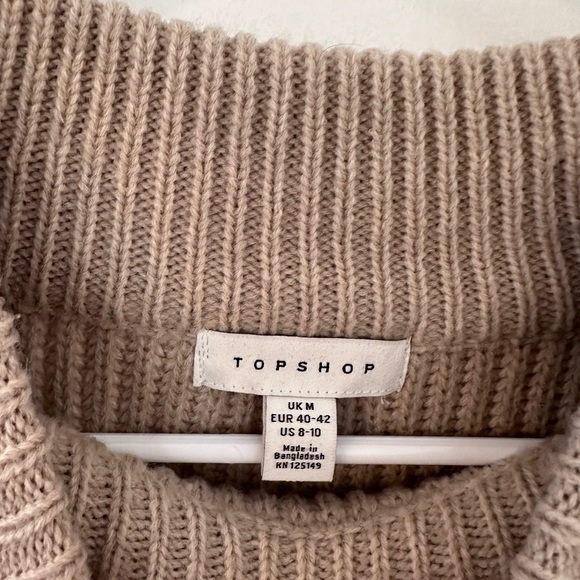 Topshop oversized tan knit sweater - Picture 2 of 3
